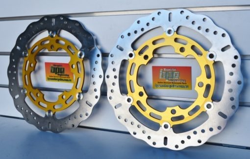 SUZUKI GSXR1300 2008 2012 B-KING FRONT BRAKE MD3098XC WAVE CONTOUR LIGHT WEIGHT DISCS GOLD CENTERS