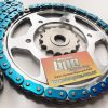 YAMAHA R1 2009 2014 17t - 47T OEM 530 silver steel RK front and rear sprockets metallic blue EK chain